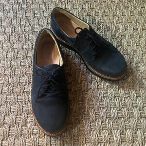 Samuel Hubbard navy nubuck derby shoes